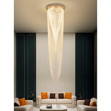 GARIMA ROYAL EMPIRE K9 CRYSTAL BEADS HIGH CEILING HANGING CHANDELIER