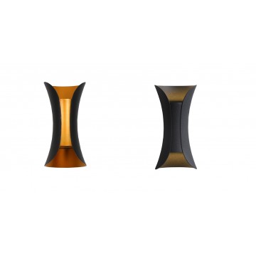 AURORA SUNSET INSPIRED CLASSIC CURVED SURFACE OUTDOOR IP64 WALL LIGHT (INNER BLACK/ INNER GOLD)